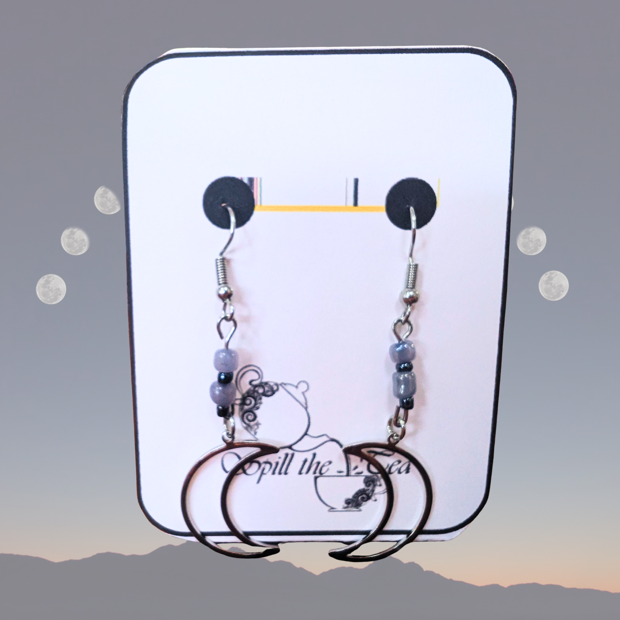 Smoky Moon Drop Earrings