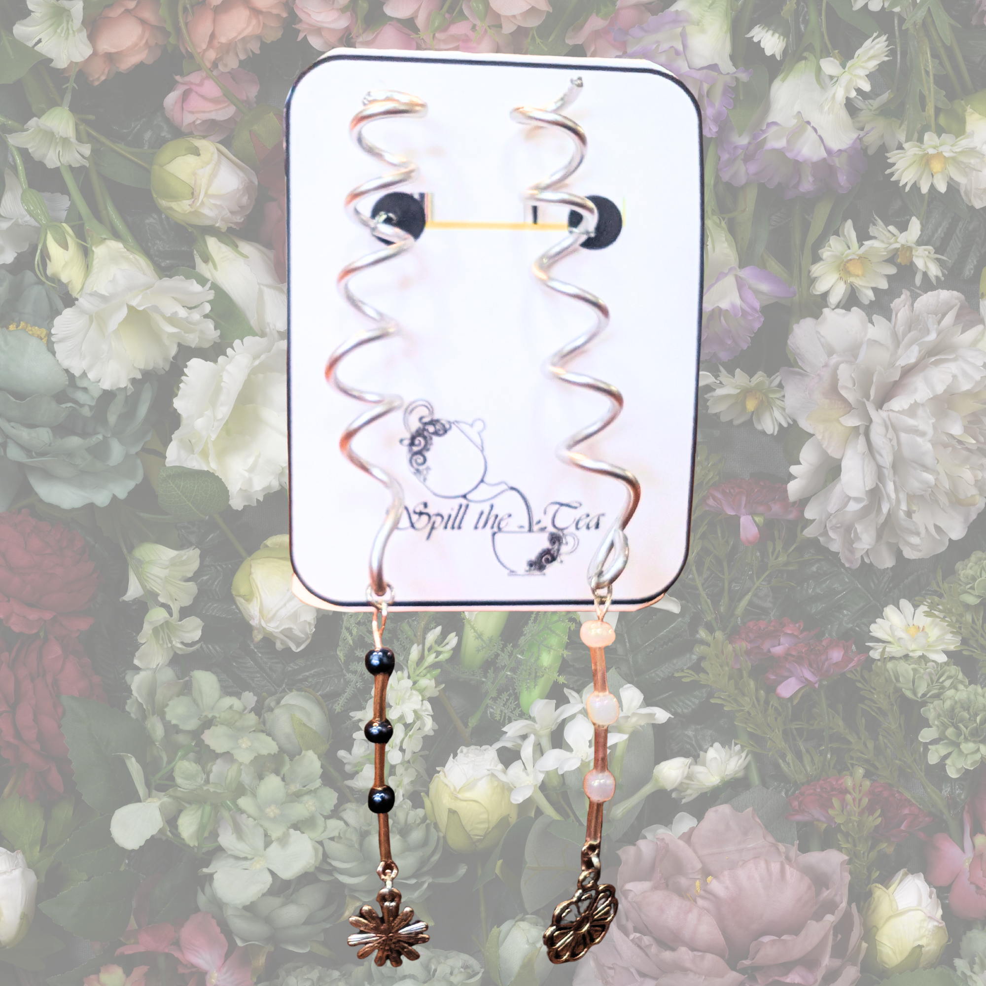 Silver Floral Hair Charms